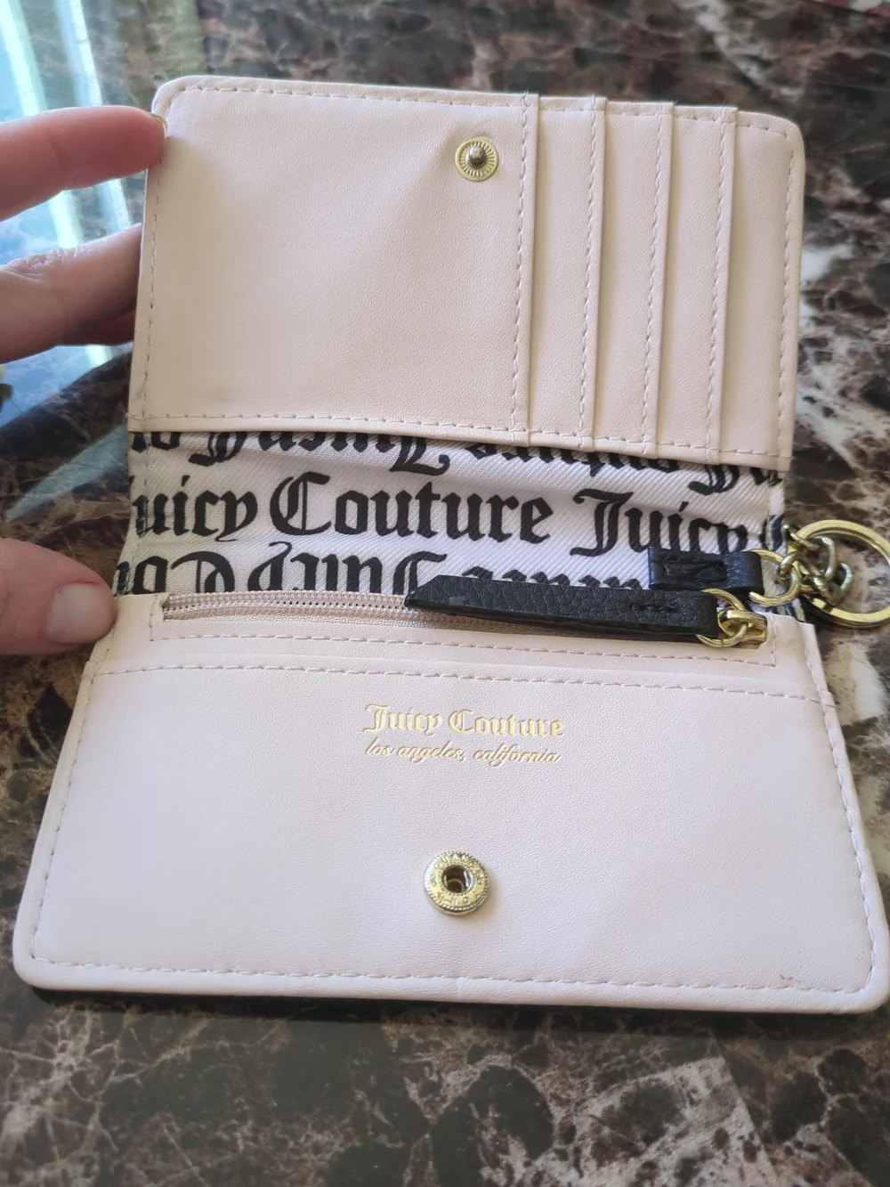 Juicy Couture Black Embossed Card‎ Holder Keychain
